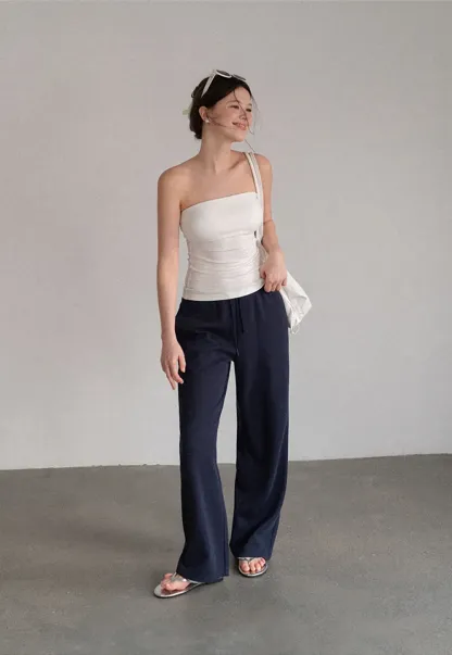 Ruched Front Strapless Tank Top