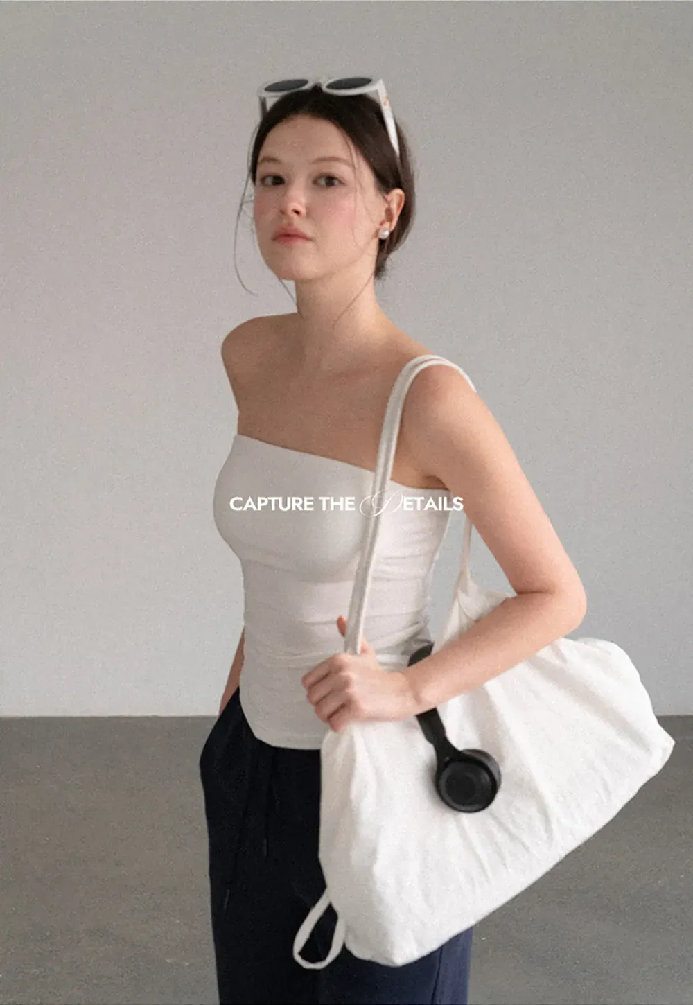 Ruched Front Strapless Tank Top