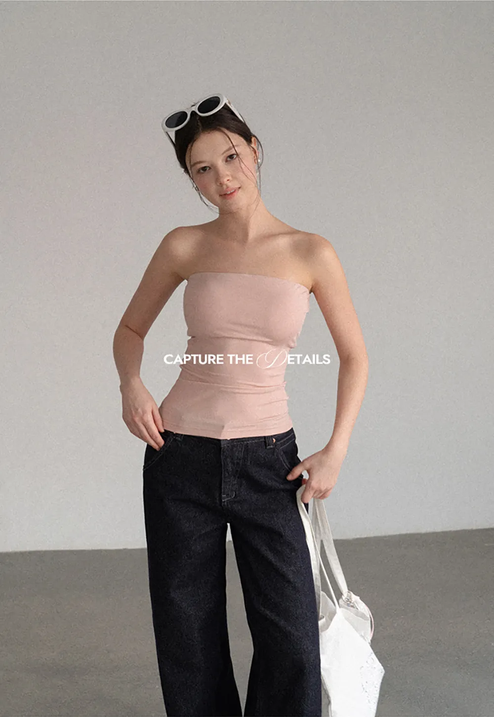 Ruched Front Strapless Tank Top