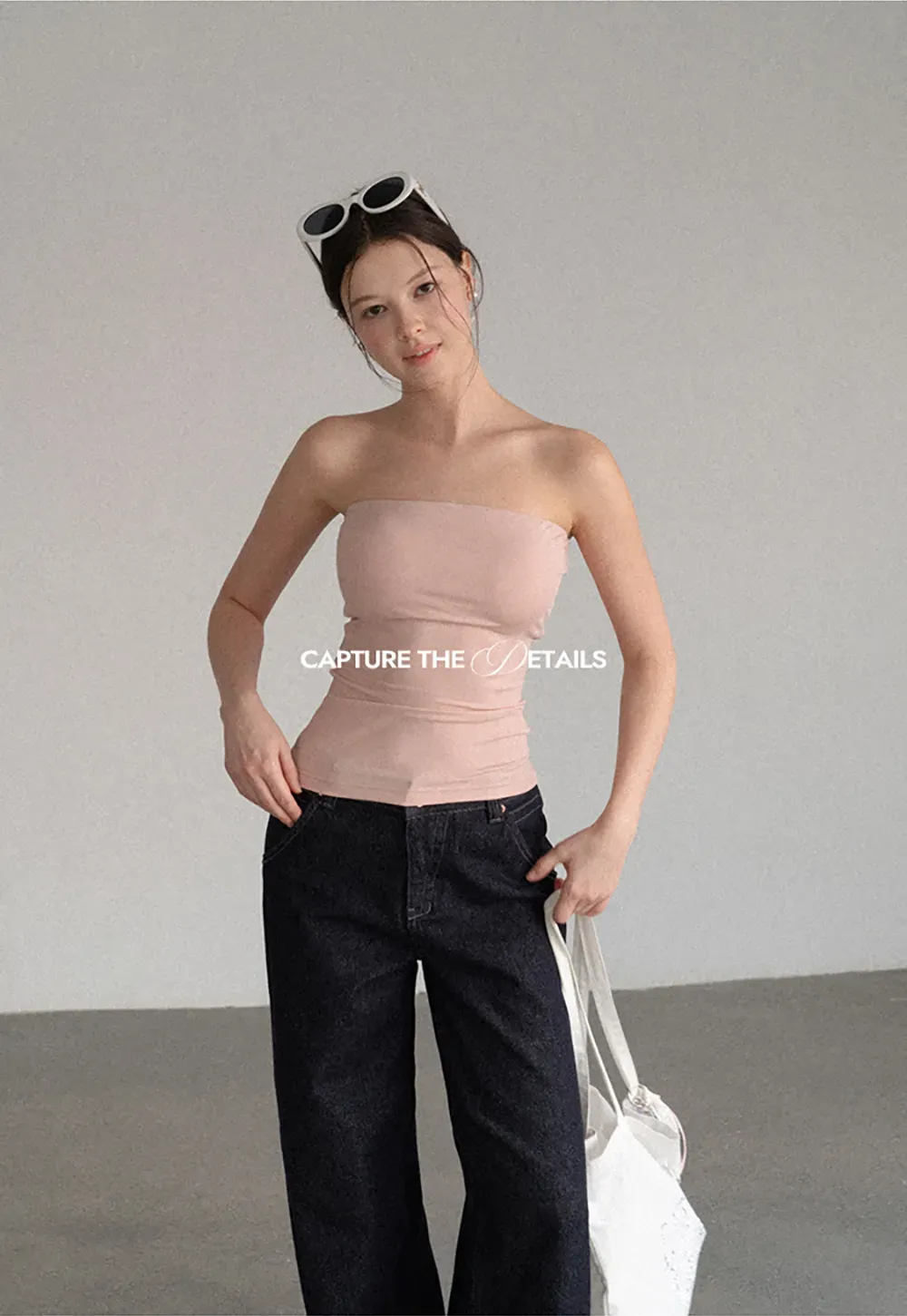 Ruched Front Strapless Tank Top