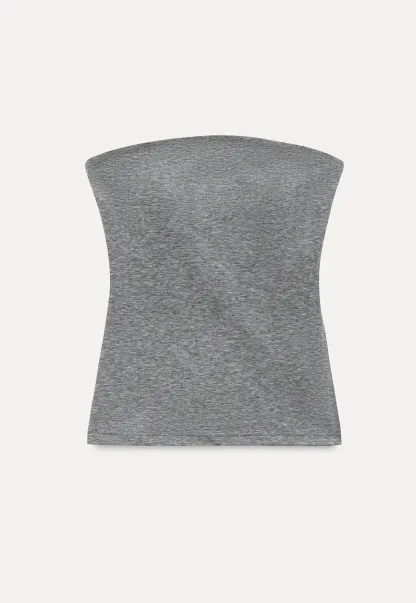 Ruched Front Strapless Tank Top