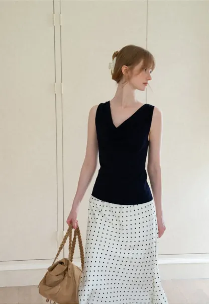 Cowl Neck Sleeveless Knit Tank Top