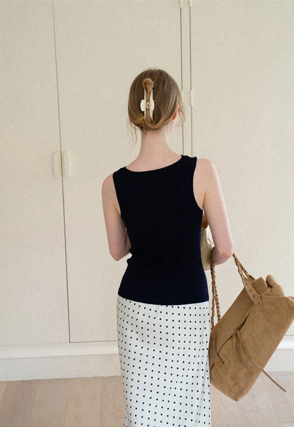 Cowl Neck Sleeveless Knit Tank Top