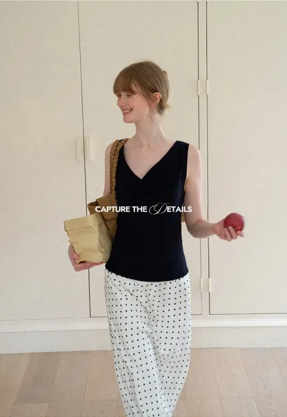Cowl Neck Sleeveless Knit Tank Top
