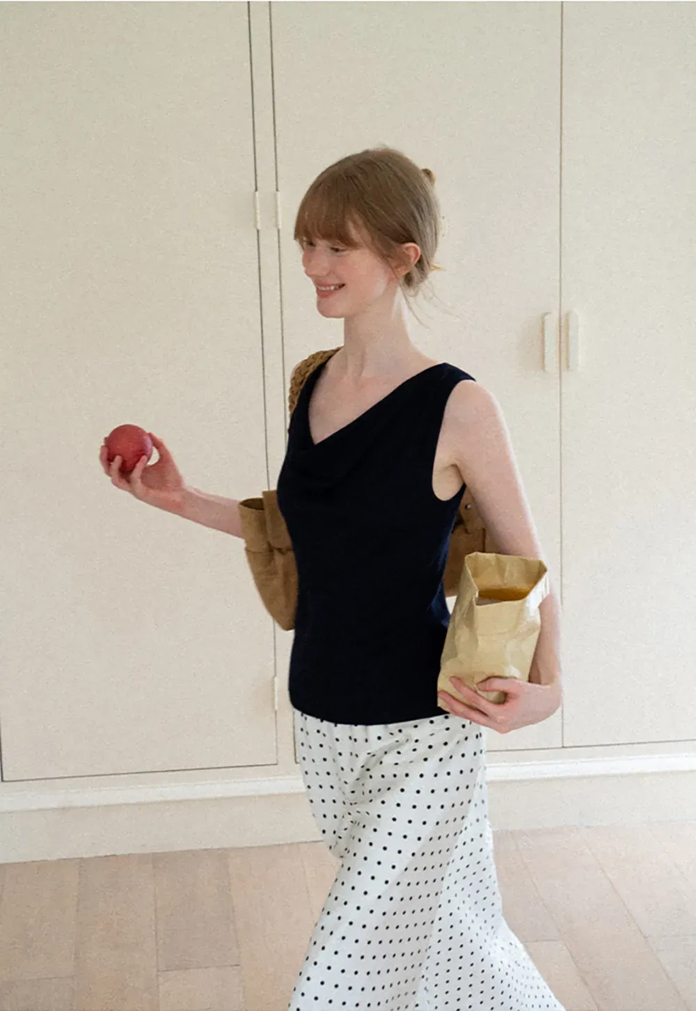 Cowl Neck Sleeveless Knit Tank Top