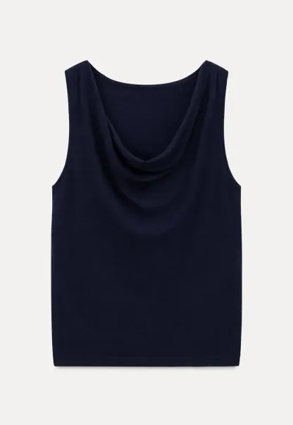 Cowl Neck Sleeveless Knit Tank Top