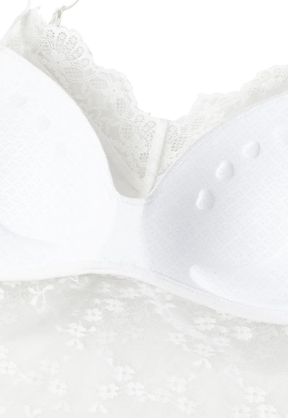 Lace Trim Floral Sheer Bodysuit Tank Top