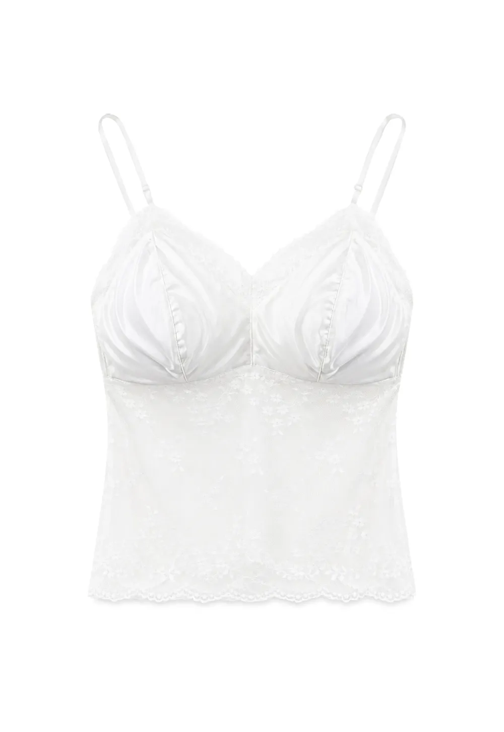 Lace Trim Floral Sheer Bodysuit Tank Top