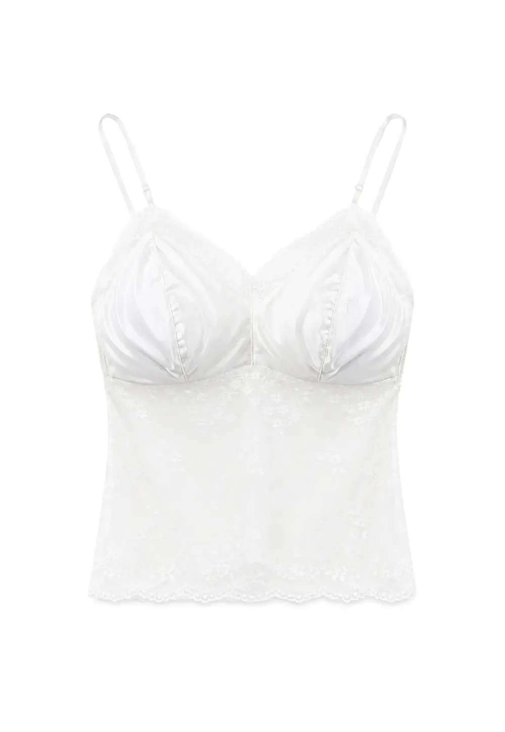 Lace Trim Floral Sheer Bodysuit Tank Top