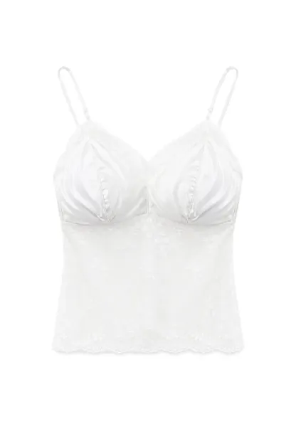 Lace Trim Floral Sheer Bodysuit Tank Top