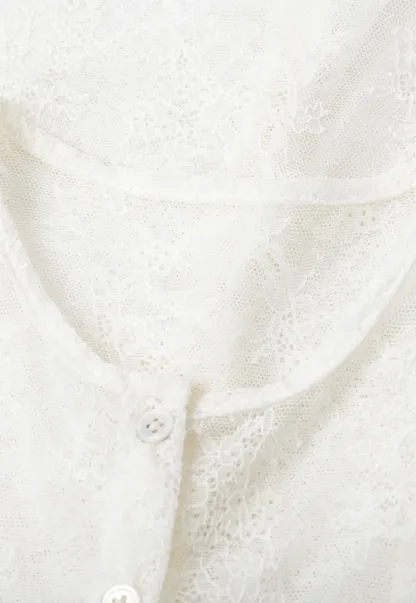 Sheer Lace Halter Neck Button Front Tank Top