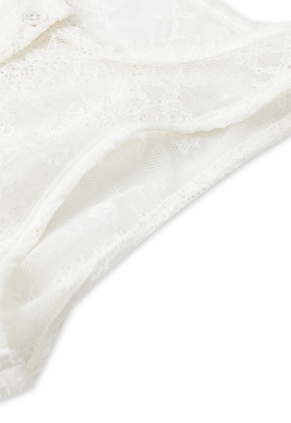 Sheer Lace Halter Neck Button Front Tank Top