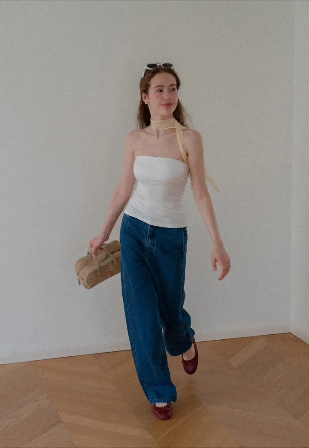 Sheer Scarf Tie Strap Tube Top