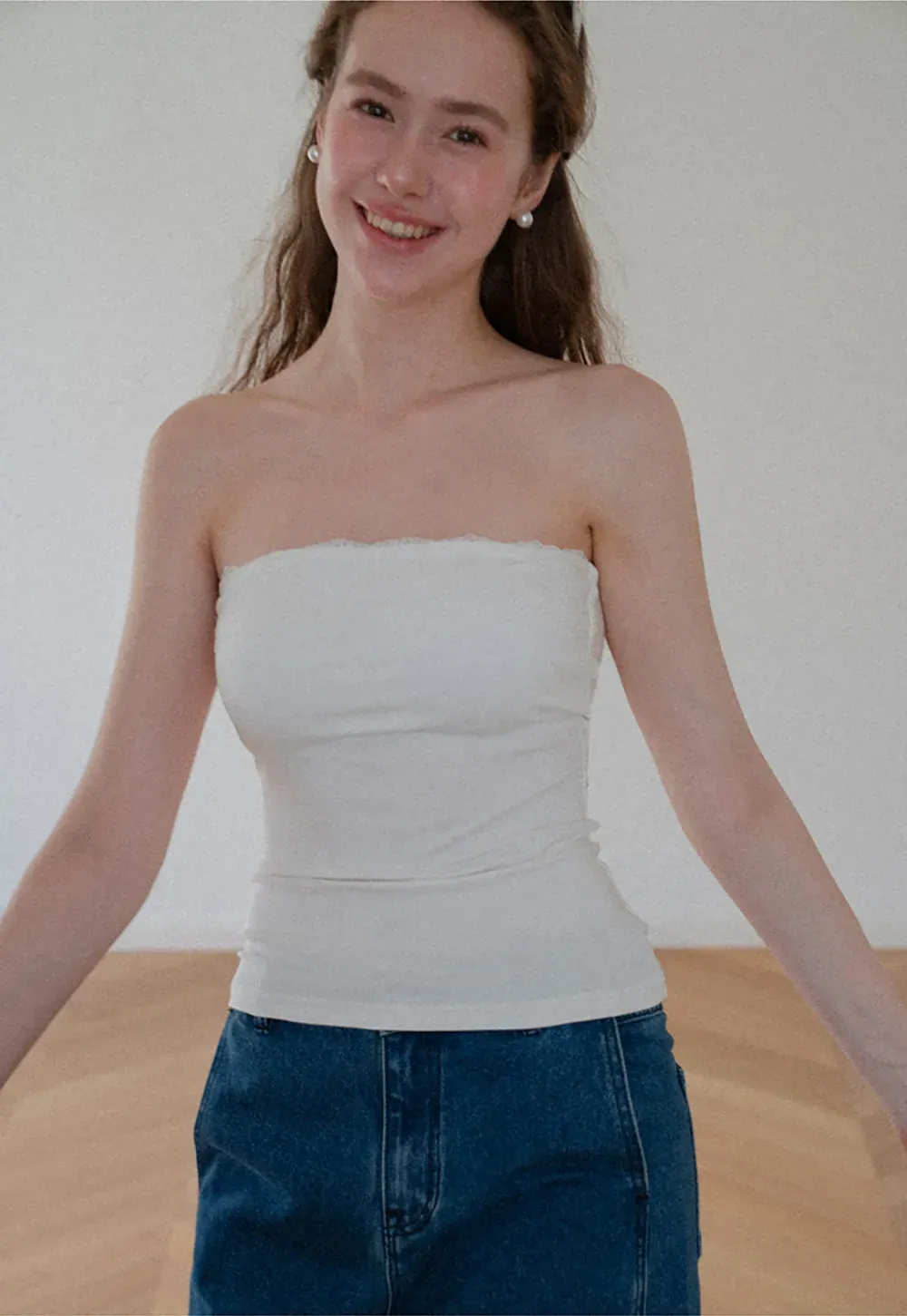 Sheer Scarf Tie Strap Tube Top