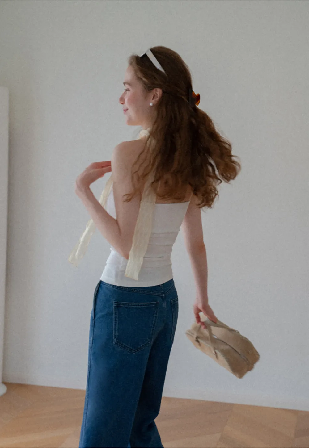 Sheer Scarf Tie Strap Tube Top