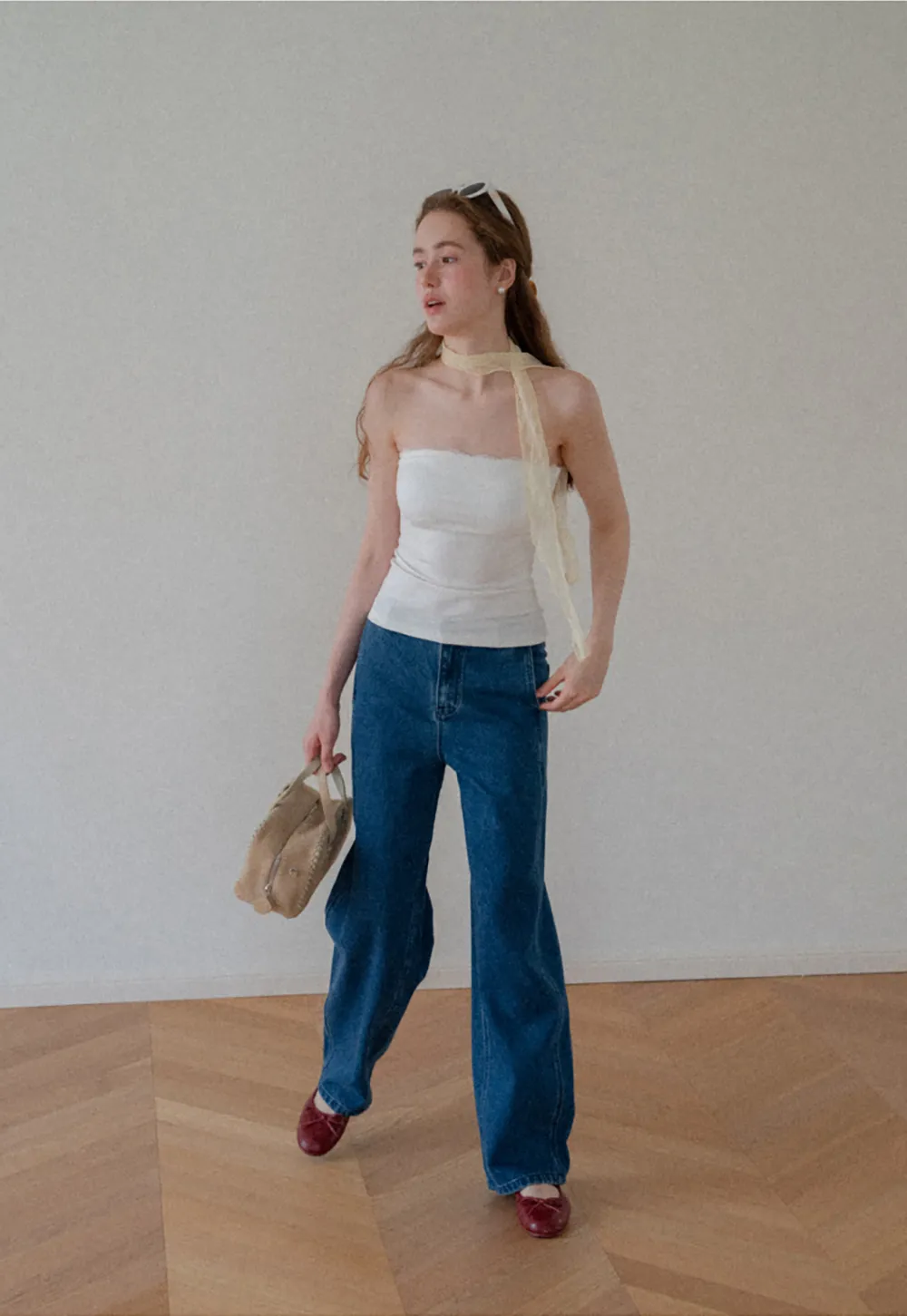 Sheer Scarf Tie Strap Tube Top
