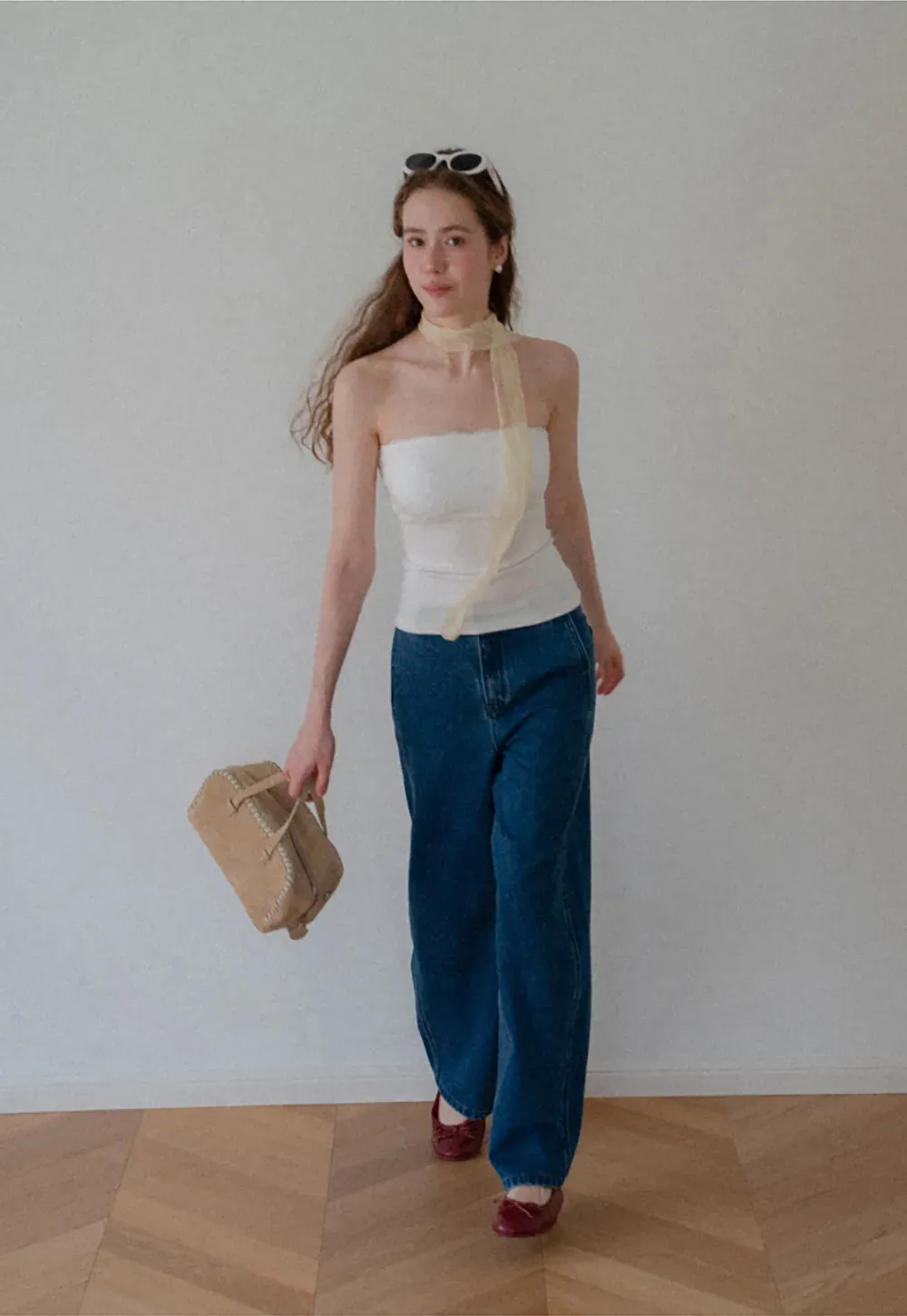 Sheer Scarf Tie Strap Tube Top