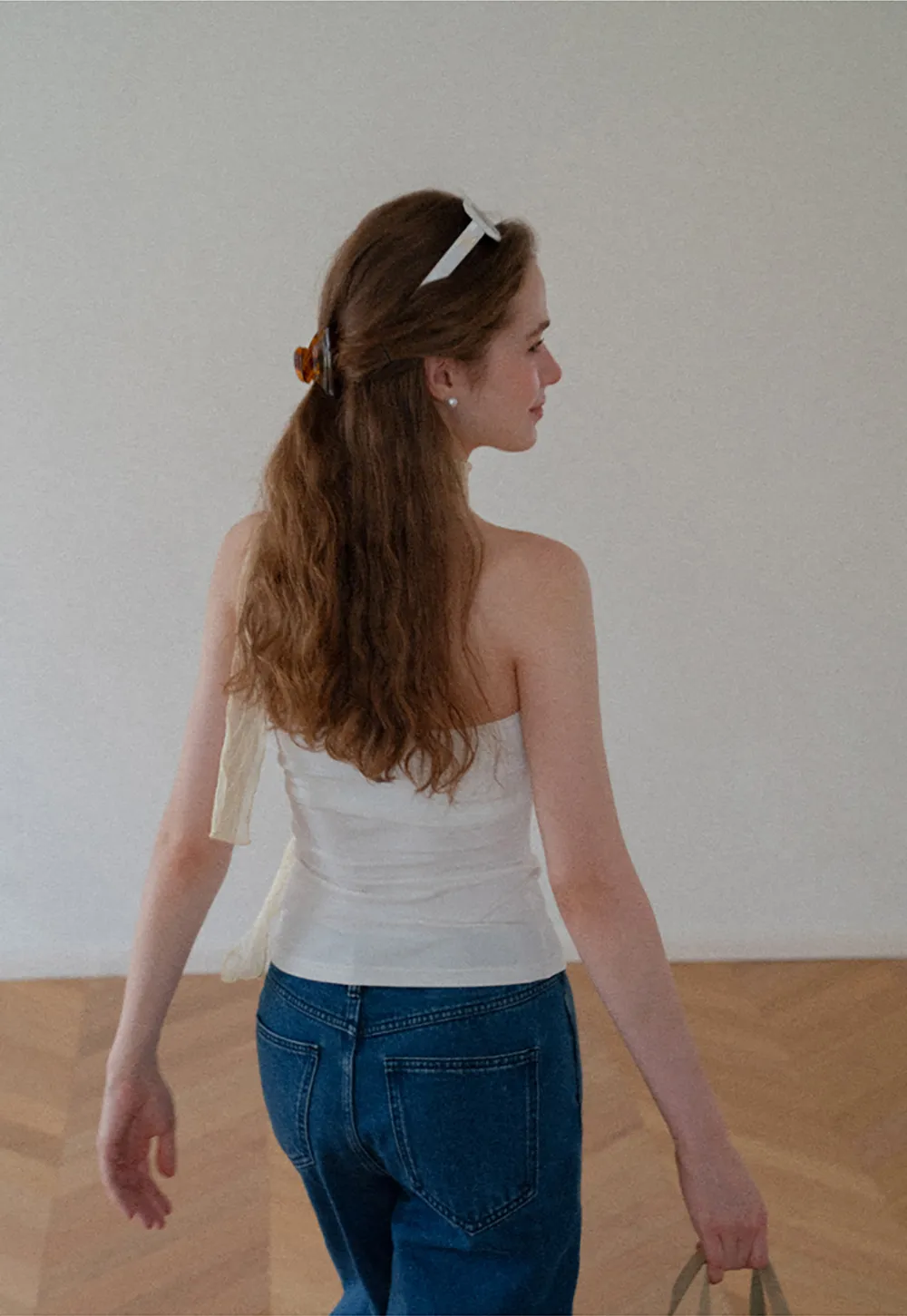 Sheer Scarf Tie Strap Tube Top