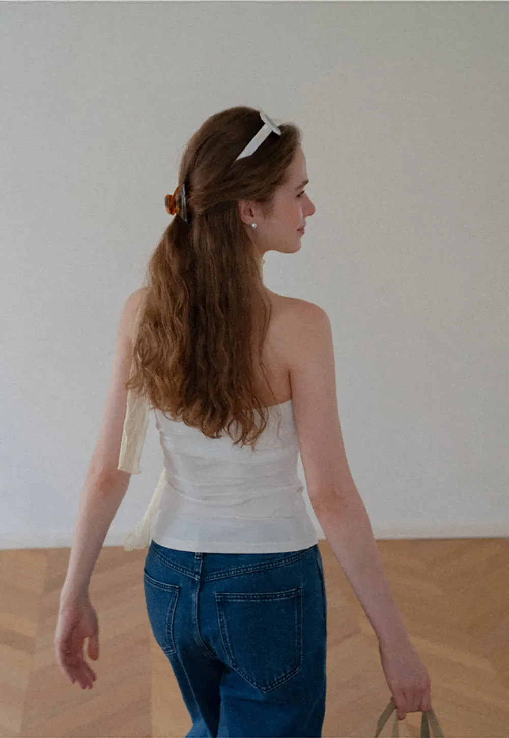 Sheer Scarf Tie Strap Tube Top