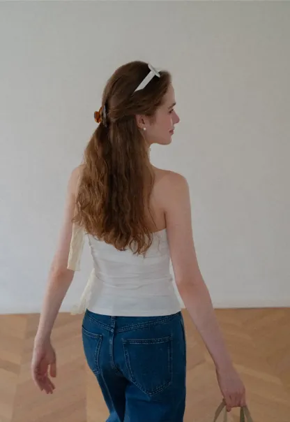 Sheer Scarf Tie Strap Tube Top
