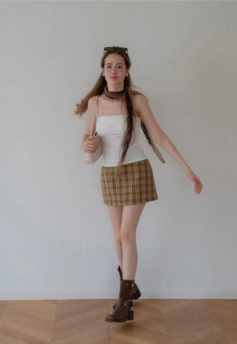 Sheer Scarf Tie Strap Tube Top
