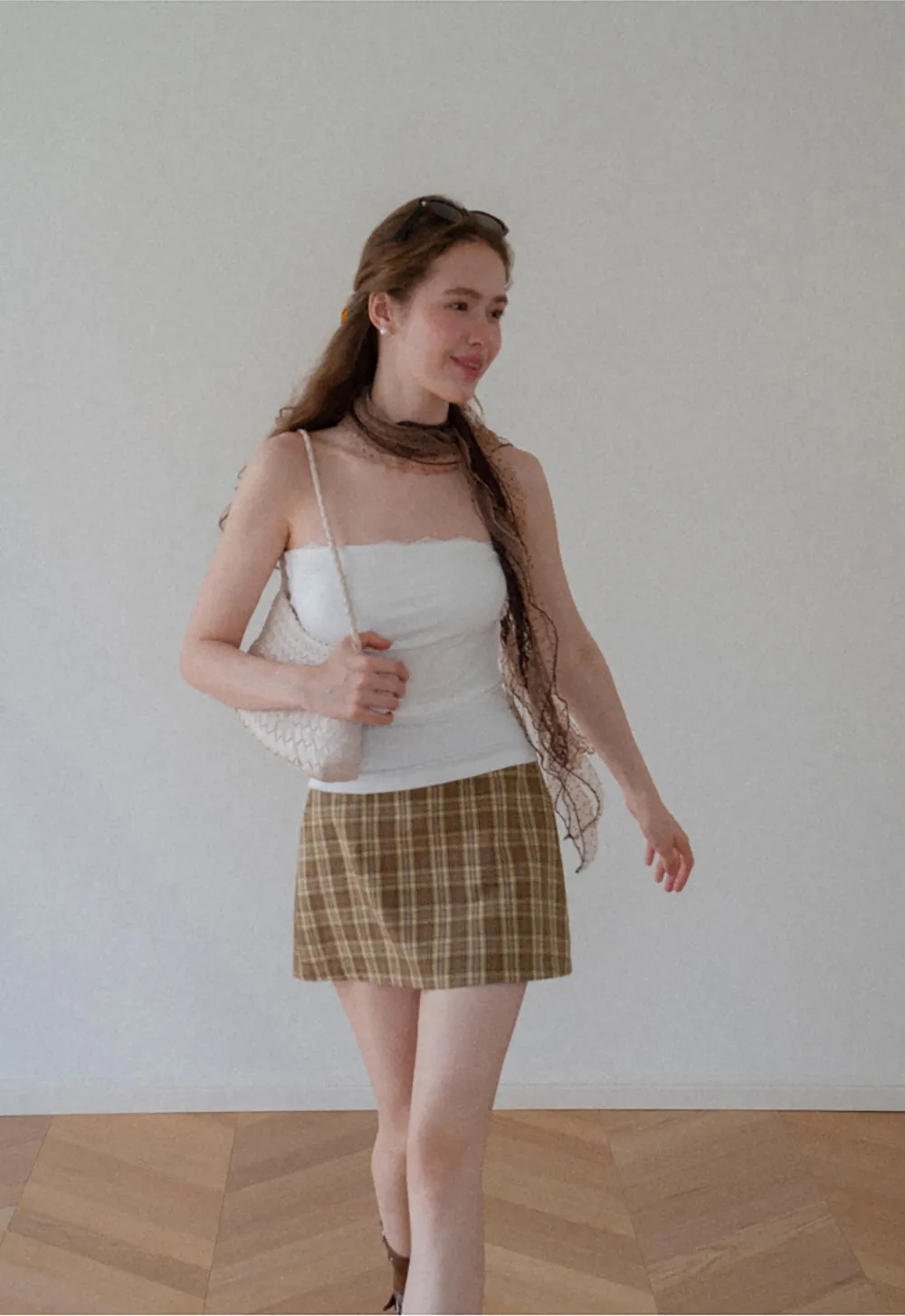 Sheer Scarf Tie Strap Tube Top