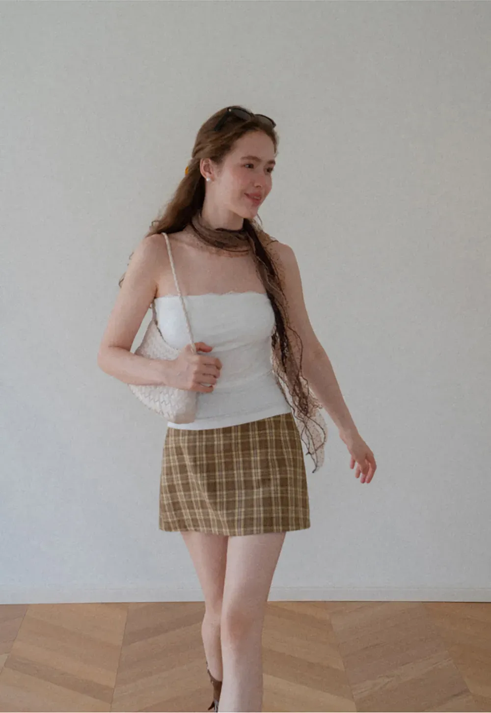 Sheer Scarf Tie Strap Tube Top