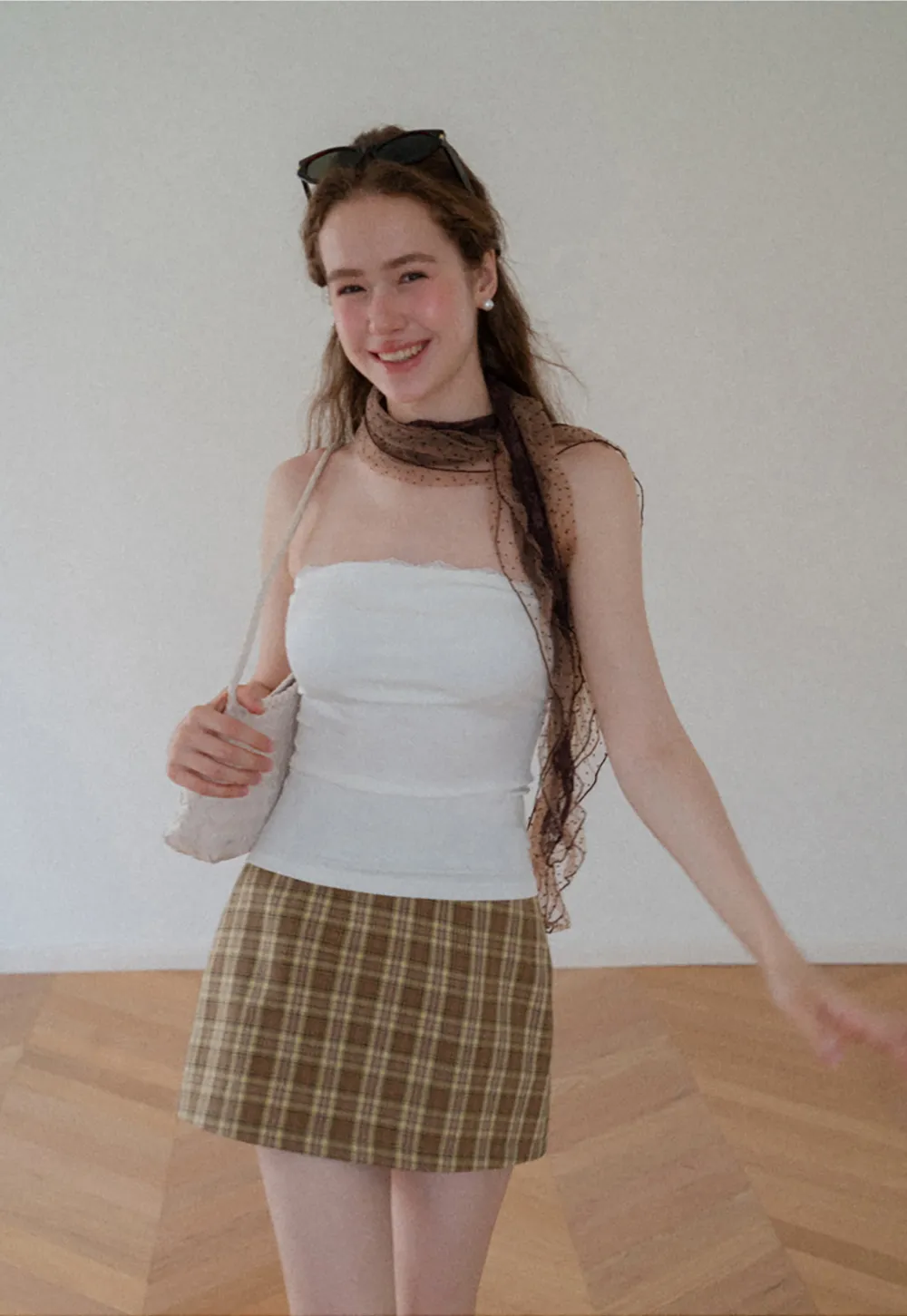 Sheer Scarf Tie Strap Tube Top