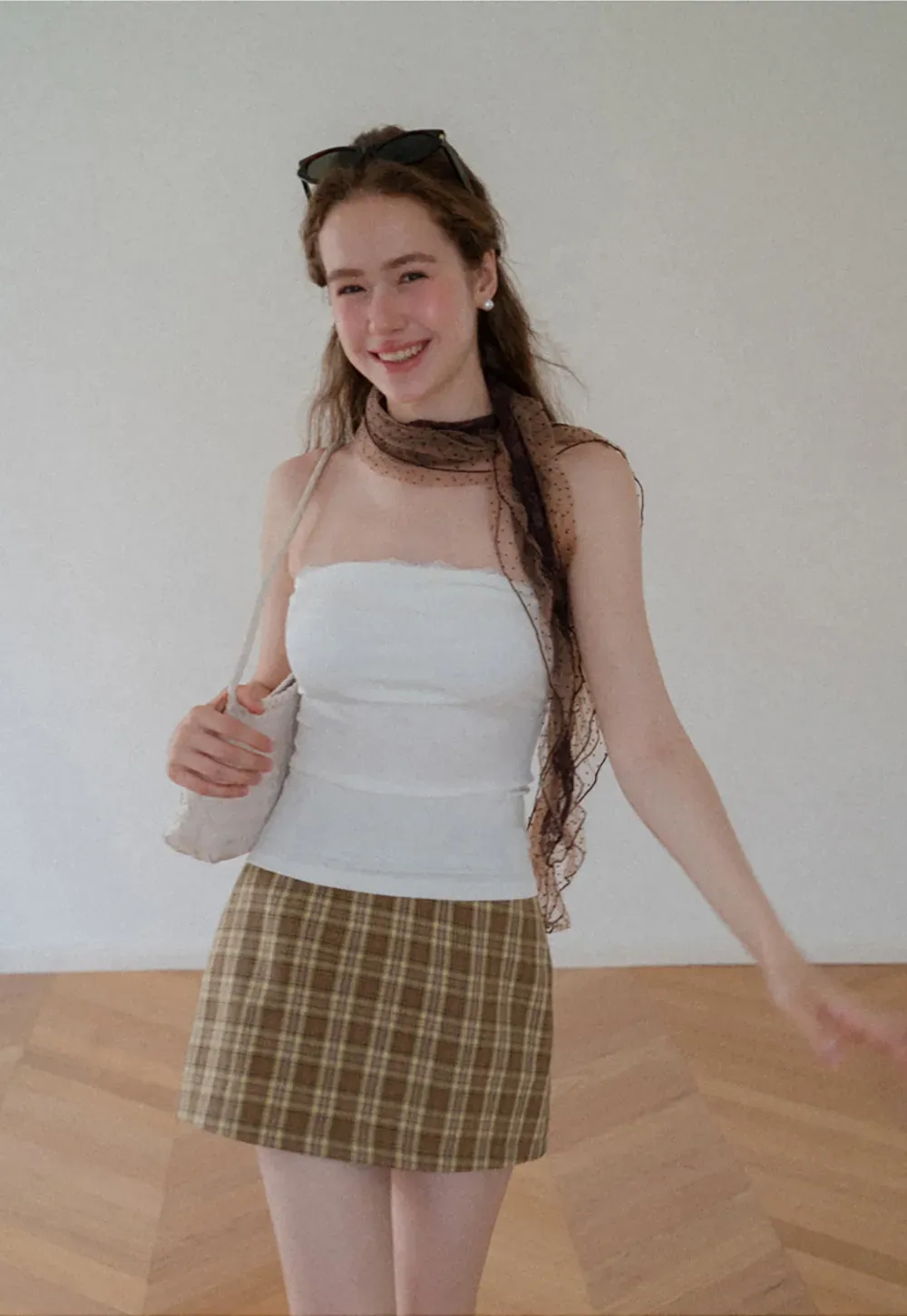 Sheer Scarf Tie Strap Tube Top