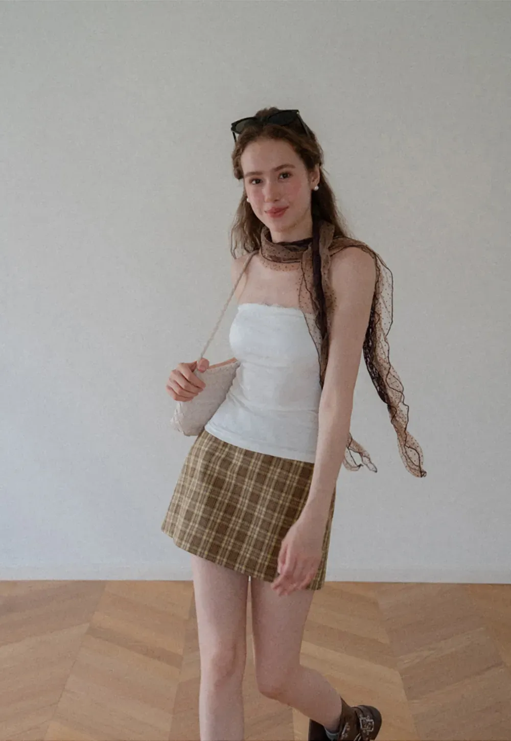 Sheer Scarf Tie Strap Tube Top