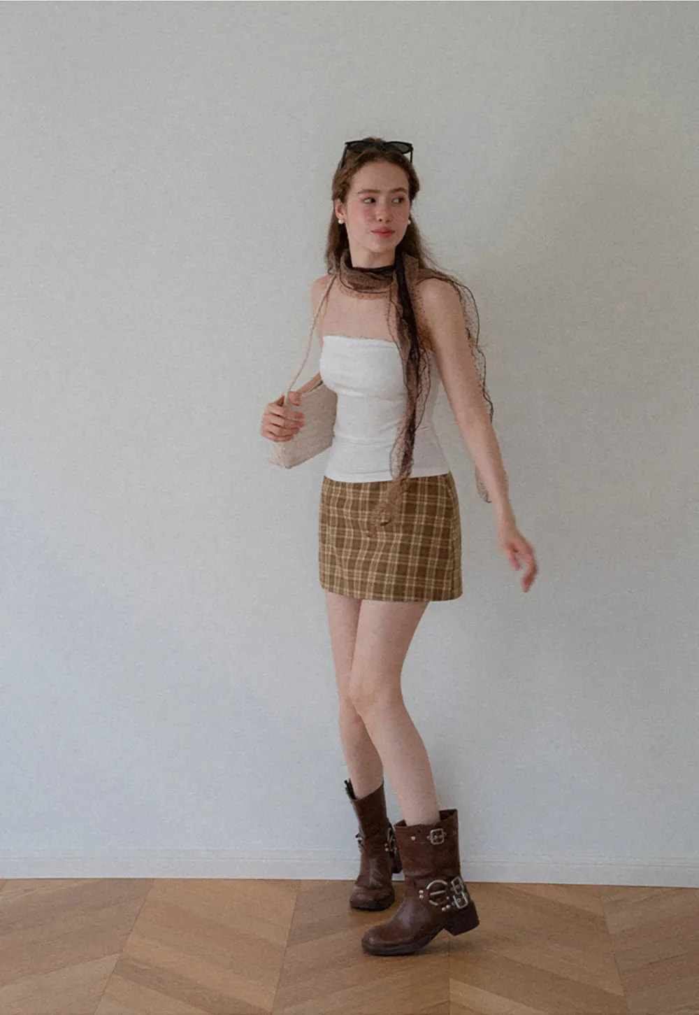 Sheer Scarf Tie Strap Tube Top