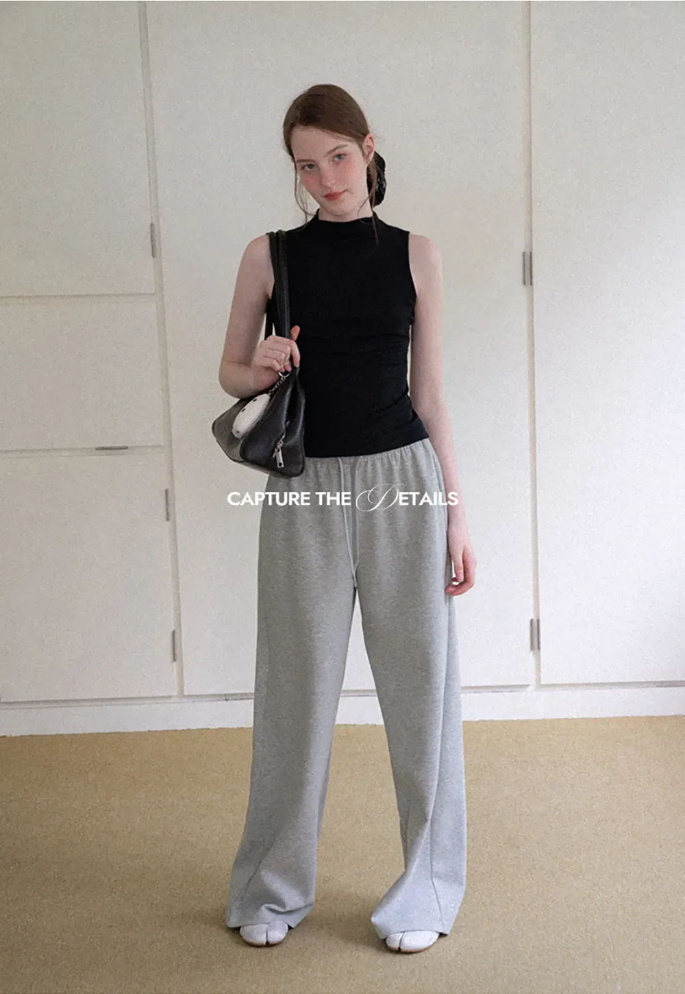 High Neck Sleeveless Ribbed Knit Tank Top