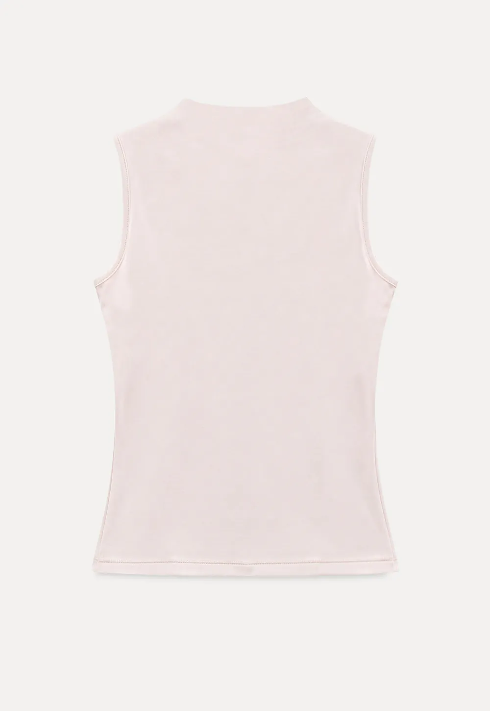 High Neck Sleeveless Ribbed Knit Tank Top