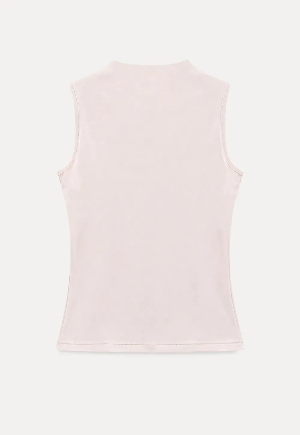 High Neck Sleeveless Ribbed Knit Tank Top