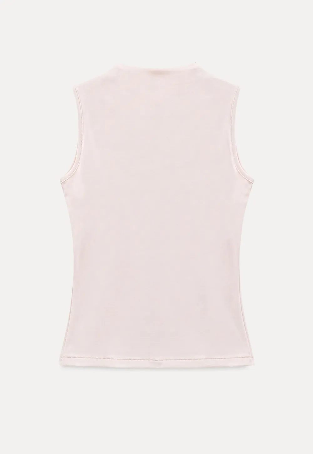 High Neck Sleeveless Ribbed Knit Tank Top