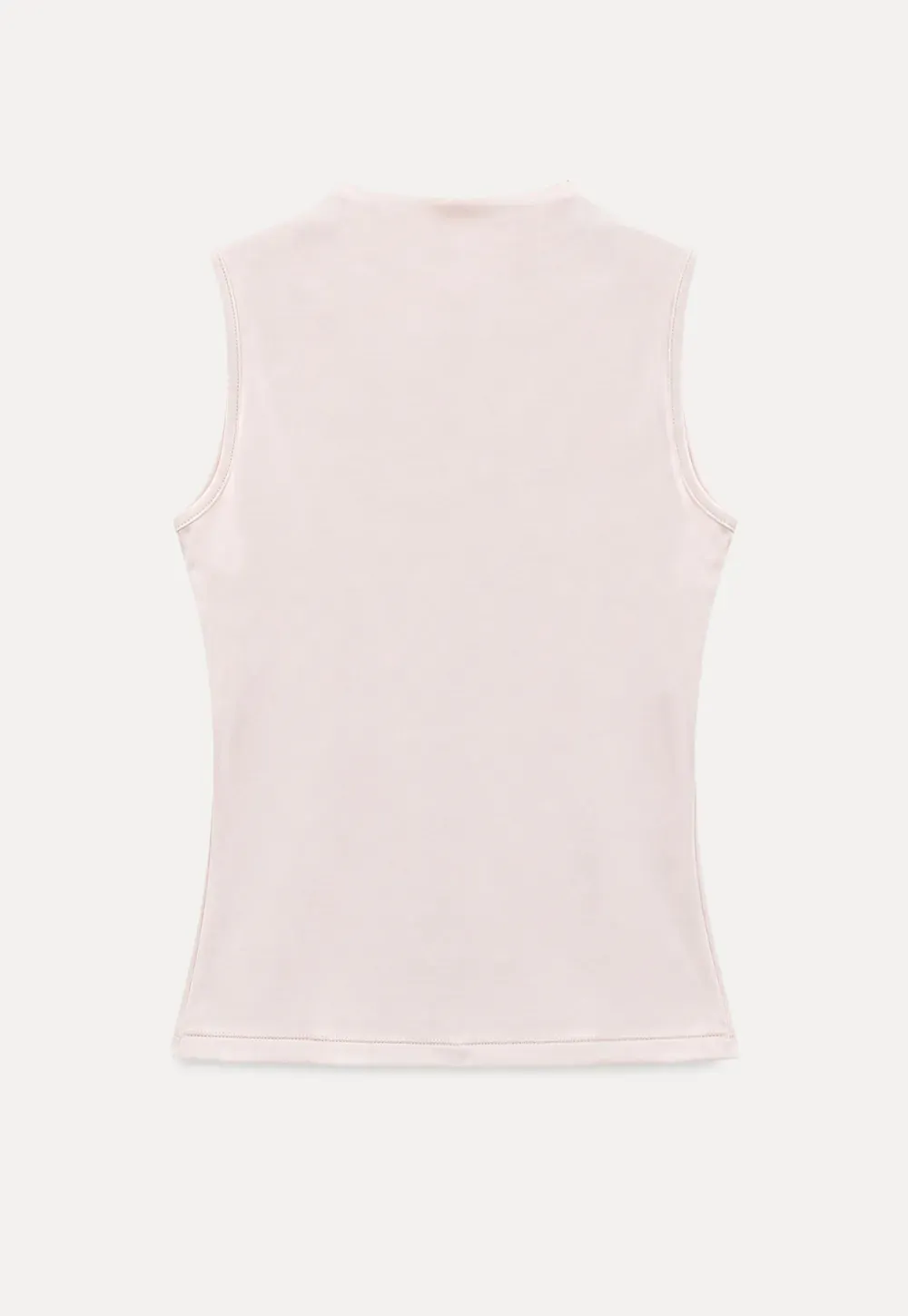 High Neck Sleeveless Ribbed Knit Tank Top