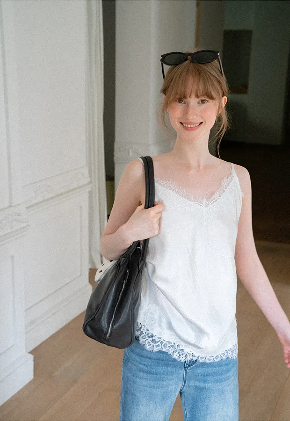 Lace Trim V Neck Camisole Tank Top