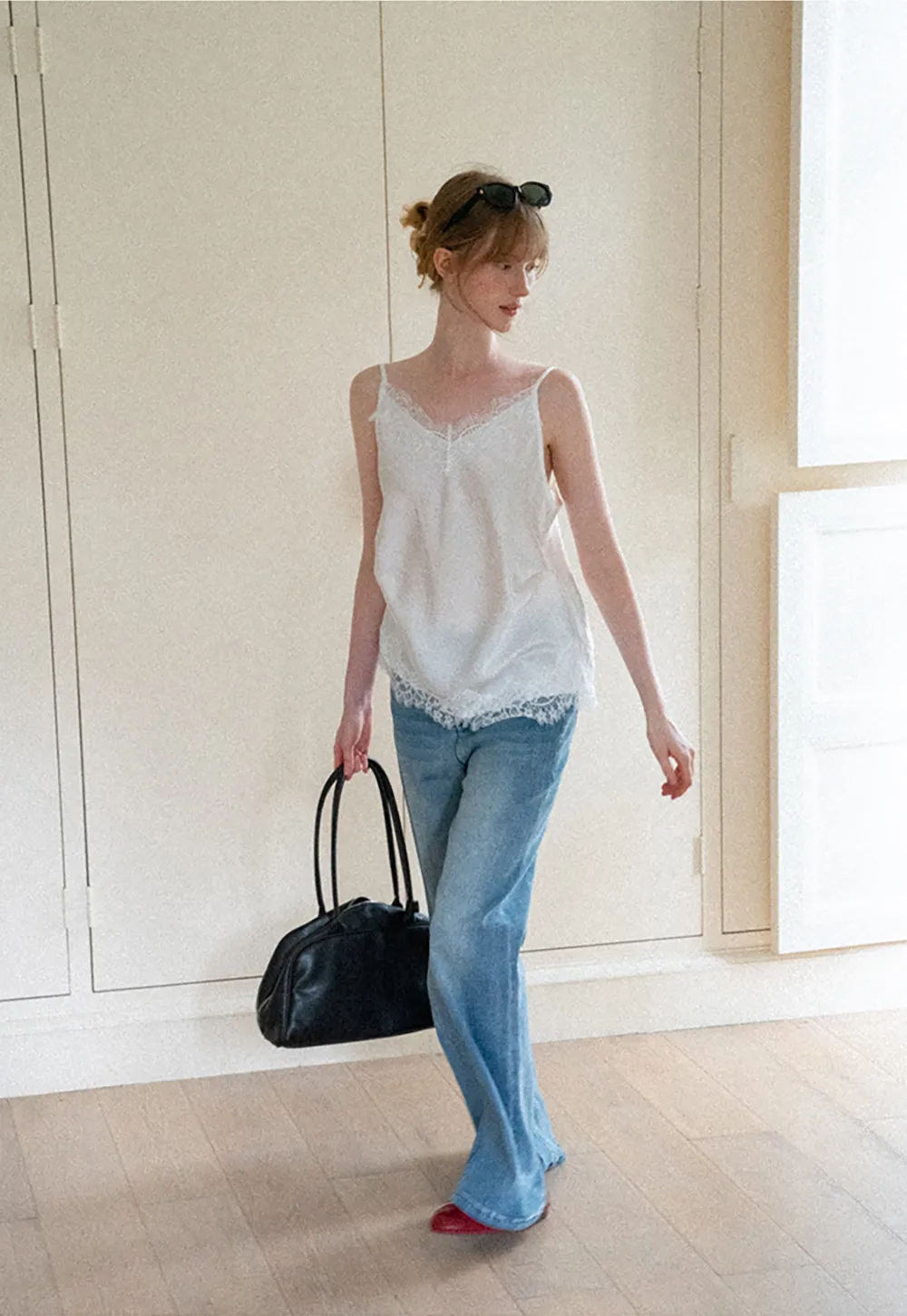 Lace Trim V Neck Camisole Tank Top