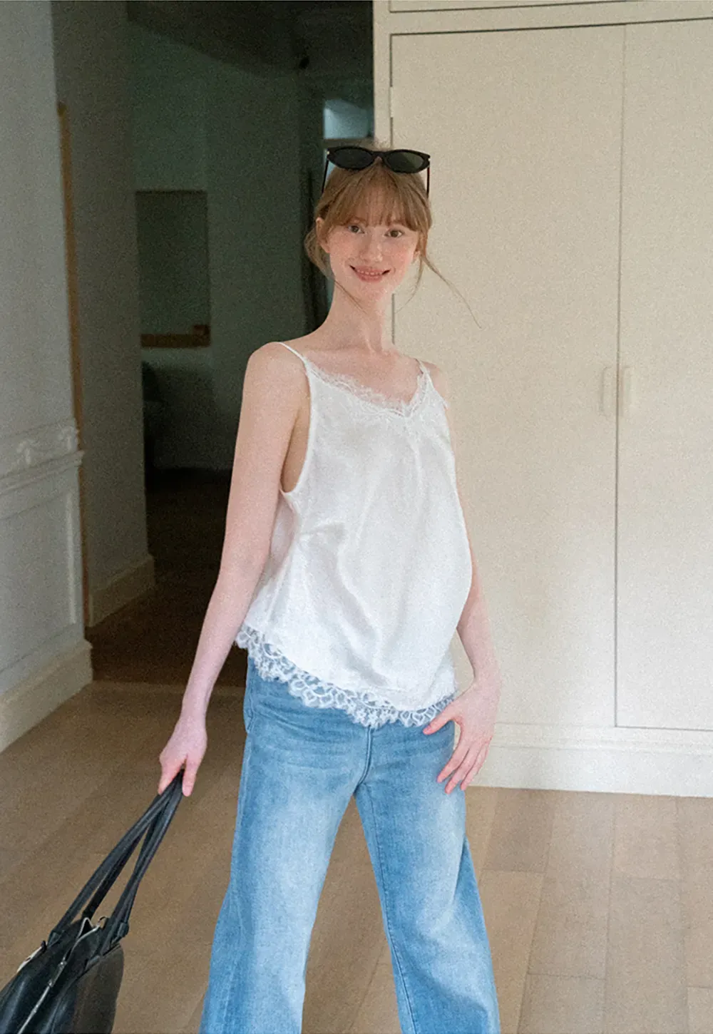 Lace Trim V Neck Camisole Tank Top
