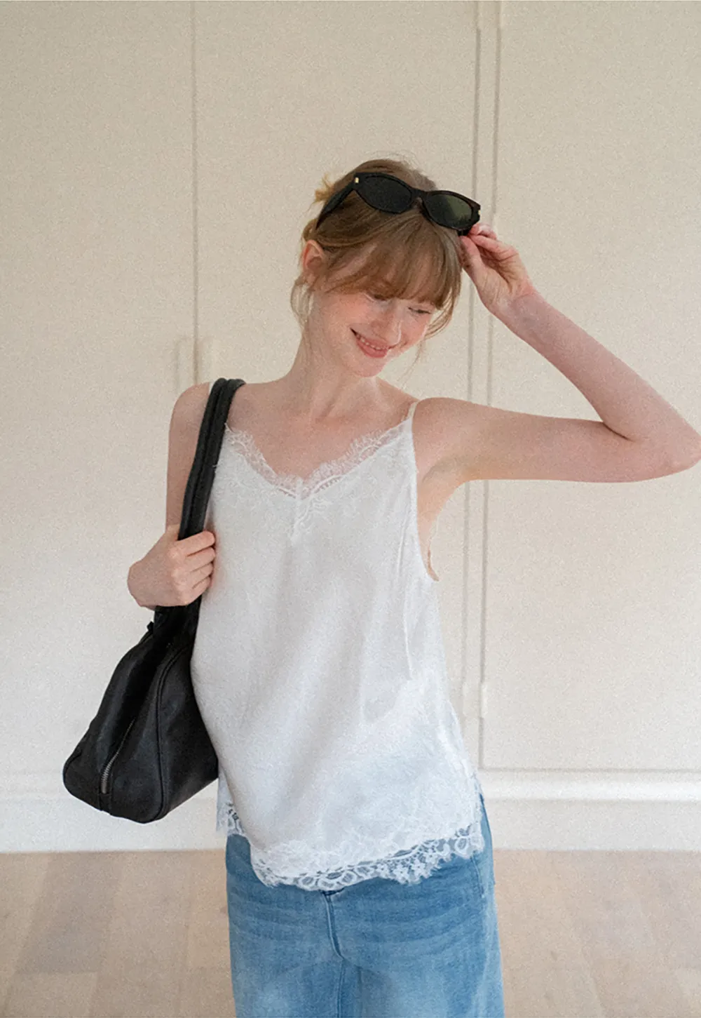 Lace Trim V Neck Camisole Tank Top