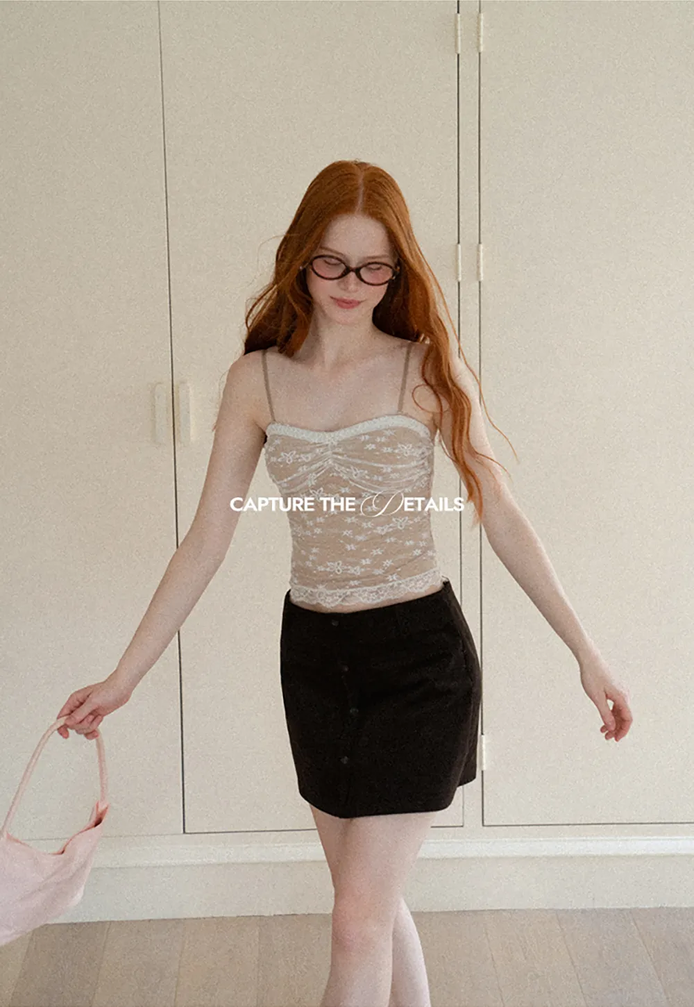 Floral Lace Trim Sheer Camisole Tank Top
