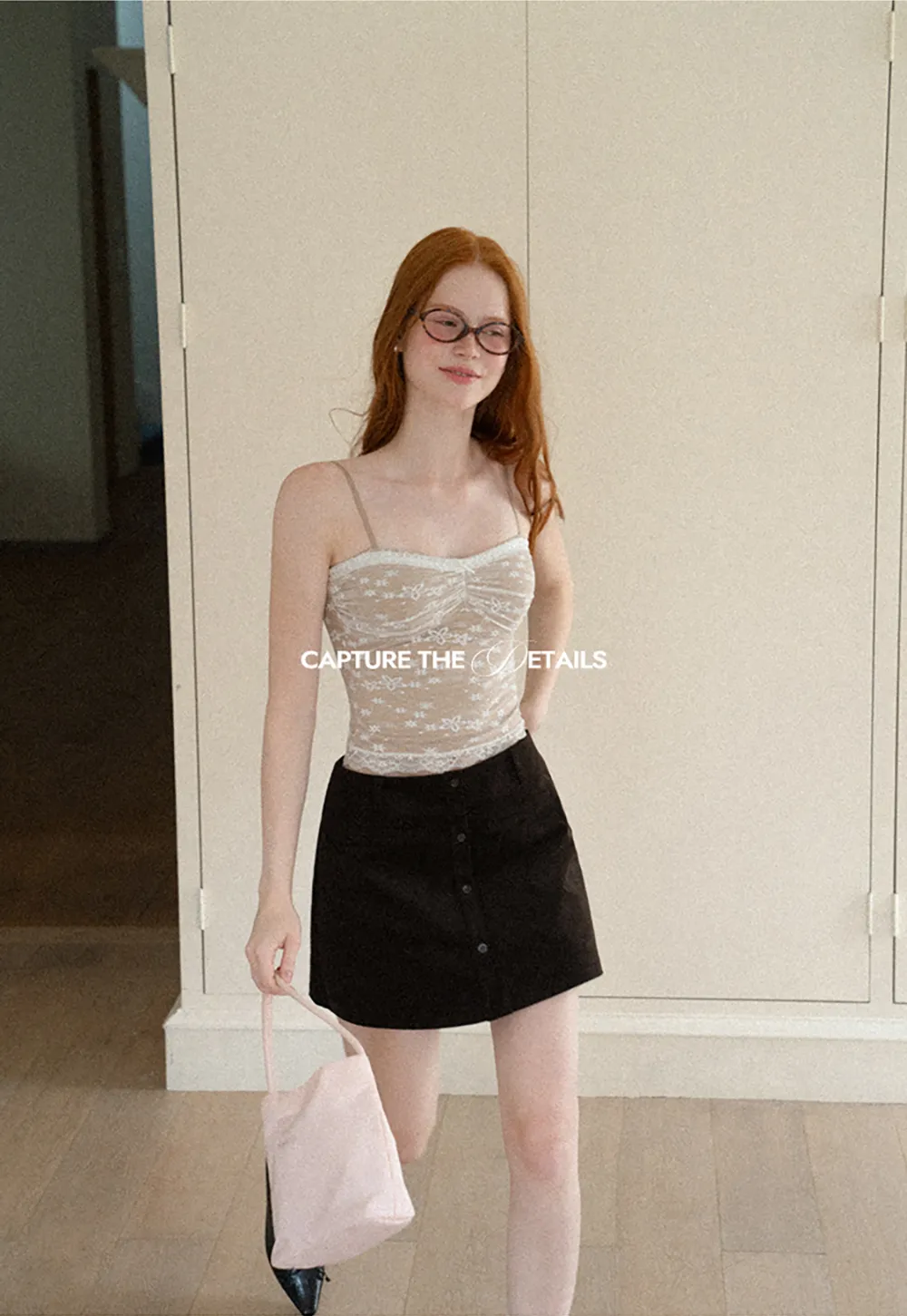 Floral Lace Trim Sheer Camisole Tank Top