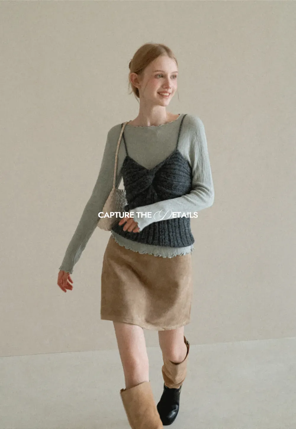 Twisted Front Ribbed Knit Tank Top