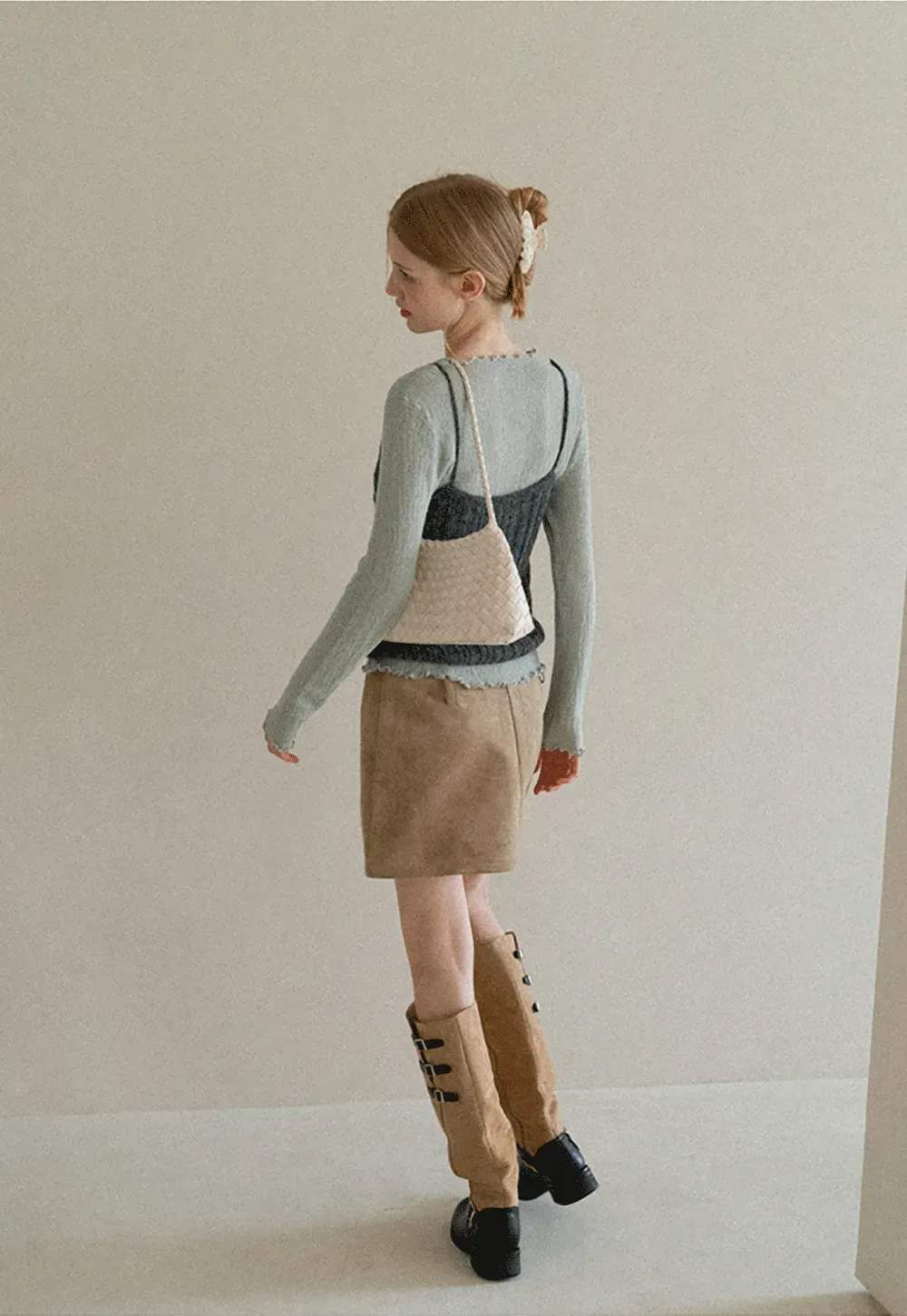 Twisted Front Ribbed Knit Tank Top