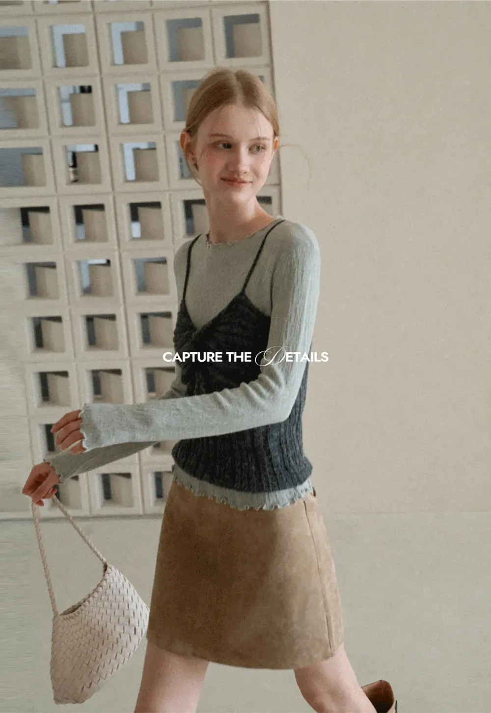 Twisted Front Ribbed Knit Tank Top