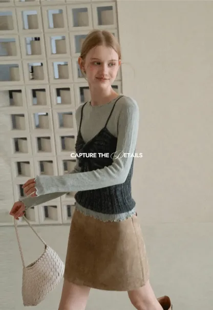 Twisted Front Ribbed Knit Tank Top