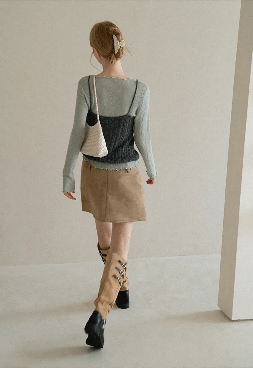 Twisted Front Ribbed Knit Tank Top