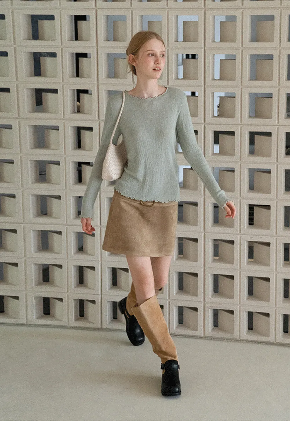 Twisted Front Ribbed Knit Tank Top