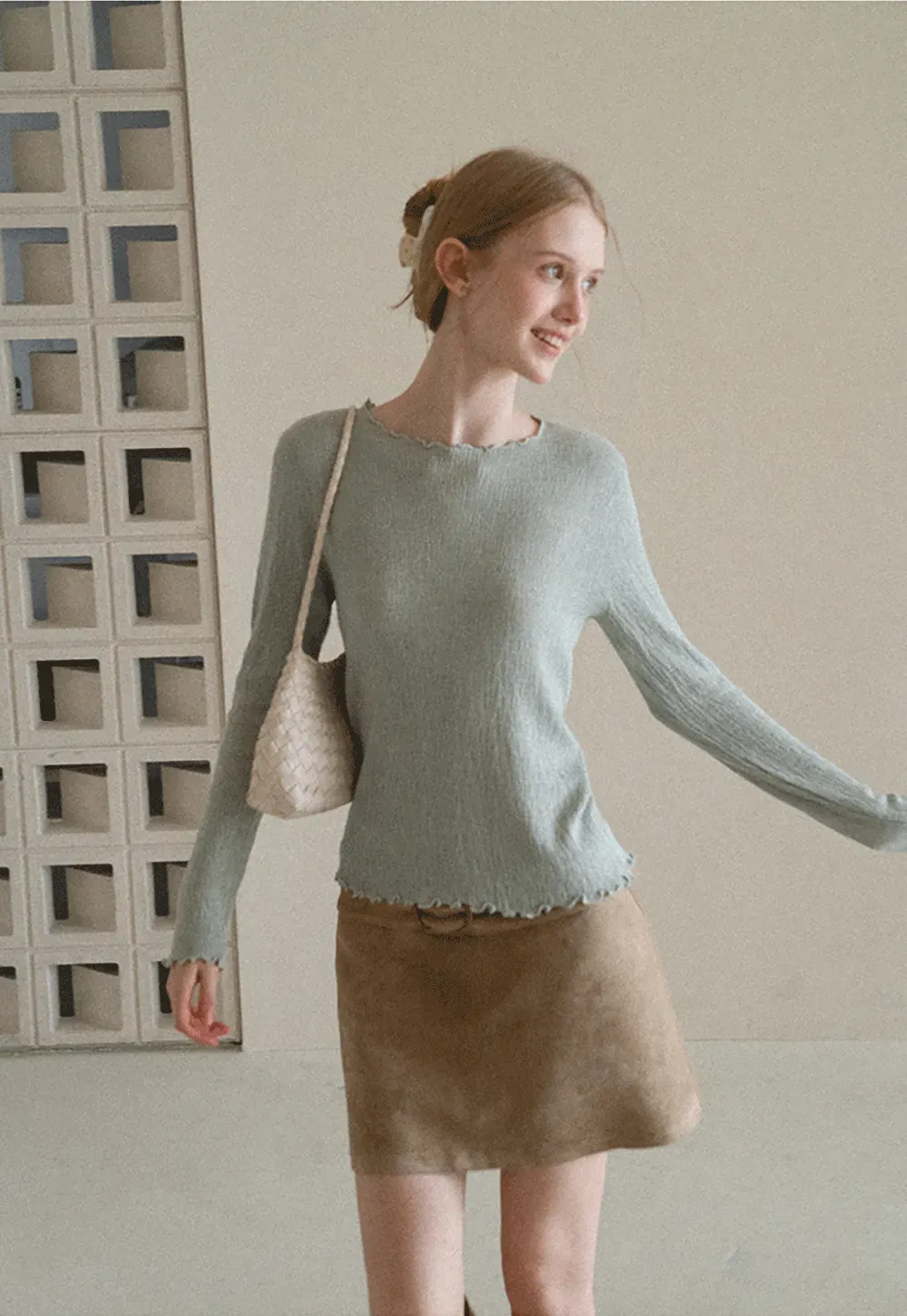 Twisted Front Ribbed Knit Tank Top