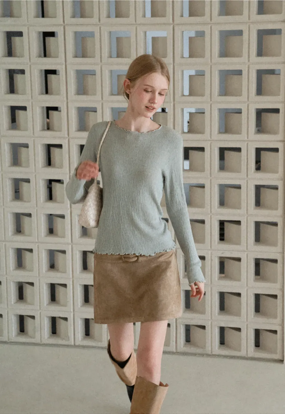 Twisted Front Ribbed Knit Tank Top